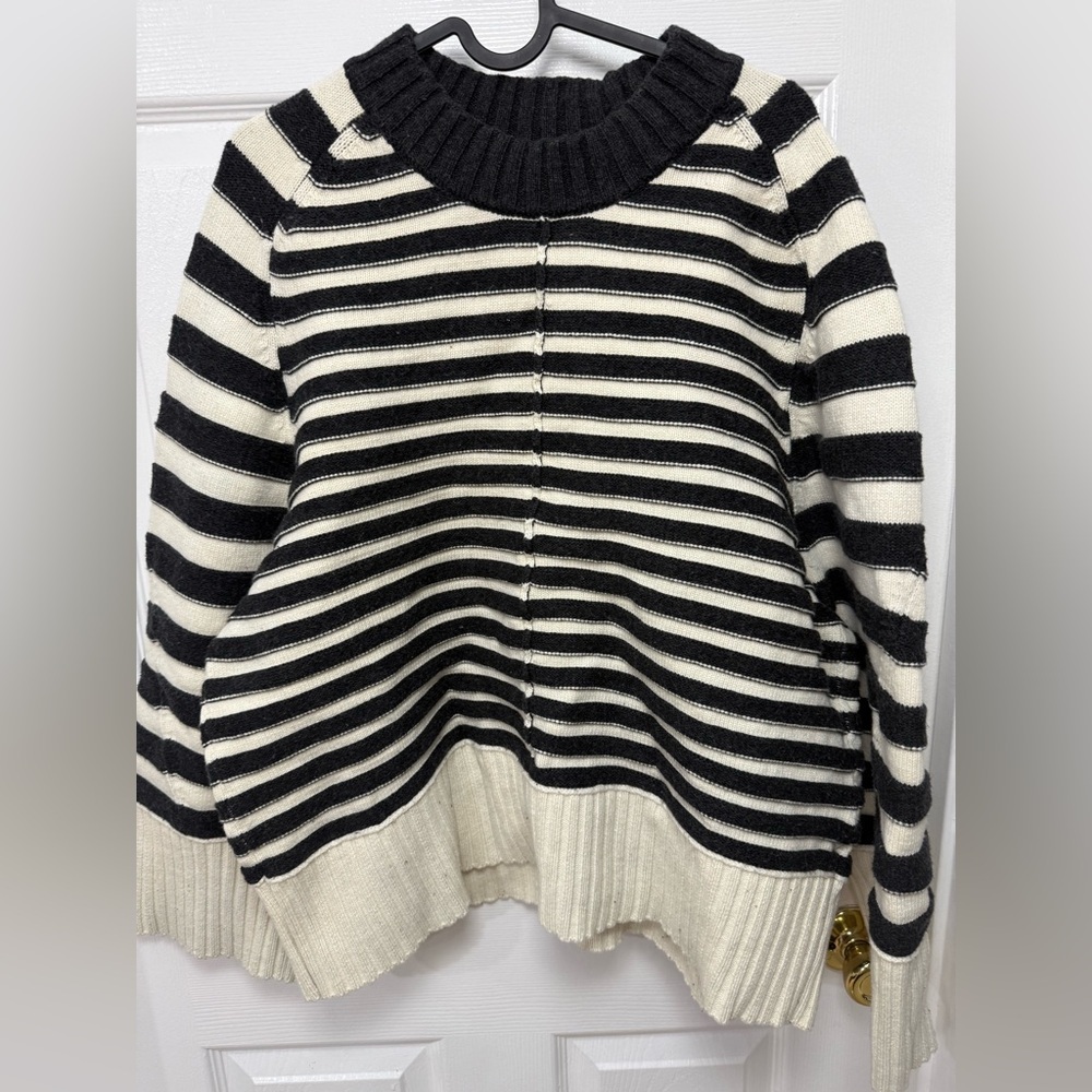 Anthropologie Maeve The Chandler Crew Neck Relaxed Pullover Sweater Striped L - Picture 2 of 8